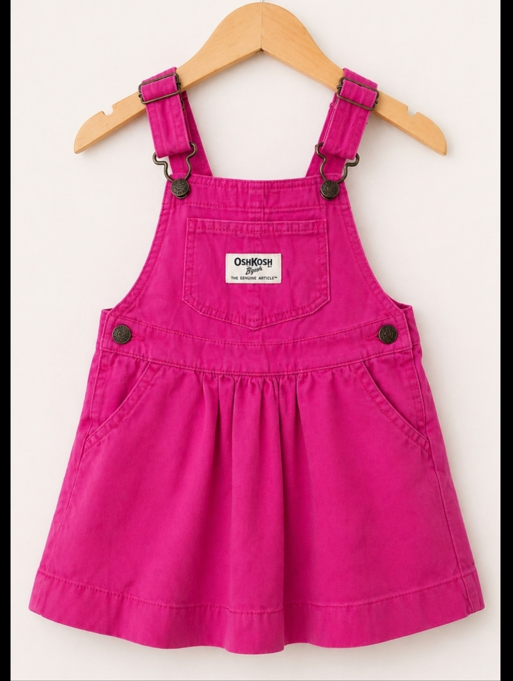 OshKosh B'gosh Hot Pink Baby Girl Overall Dress 24 Months